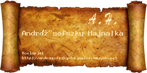Andrásofszky Hajnalka névjegykártya