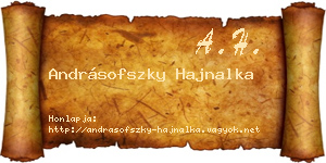 Andrásofszky Hajnalka névjegykártya