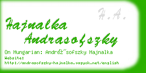 hajnalka andrasofszky business card